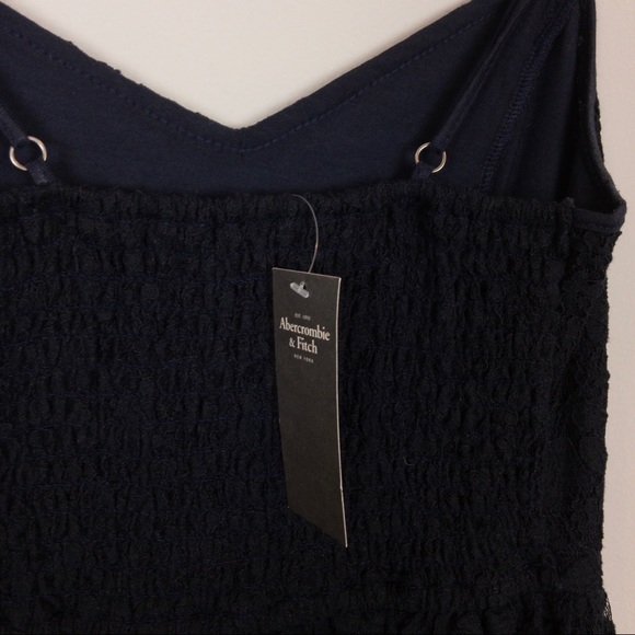 A&F A-Line Lace Mini Dress Navy G - Picture 7 of 8